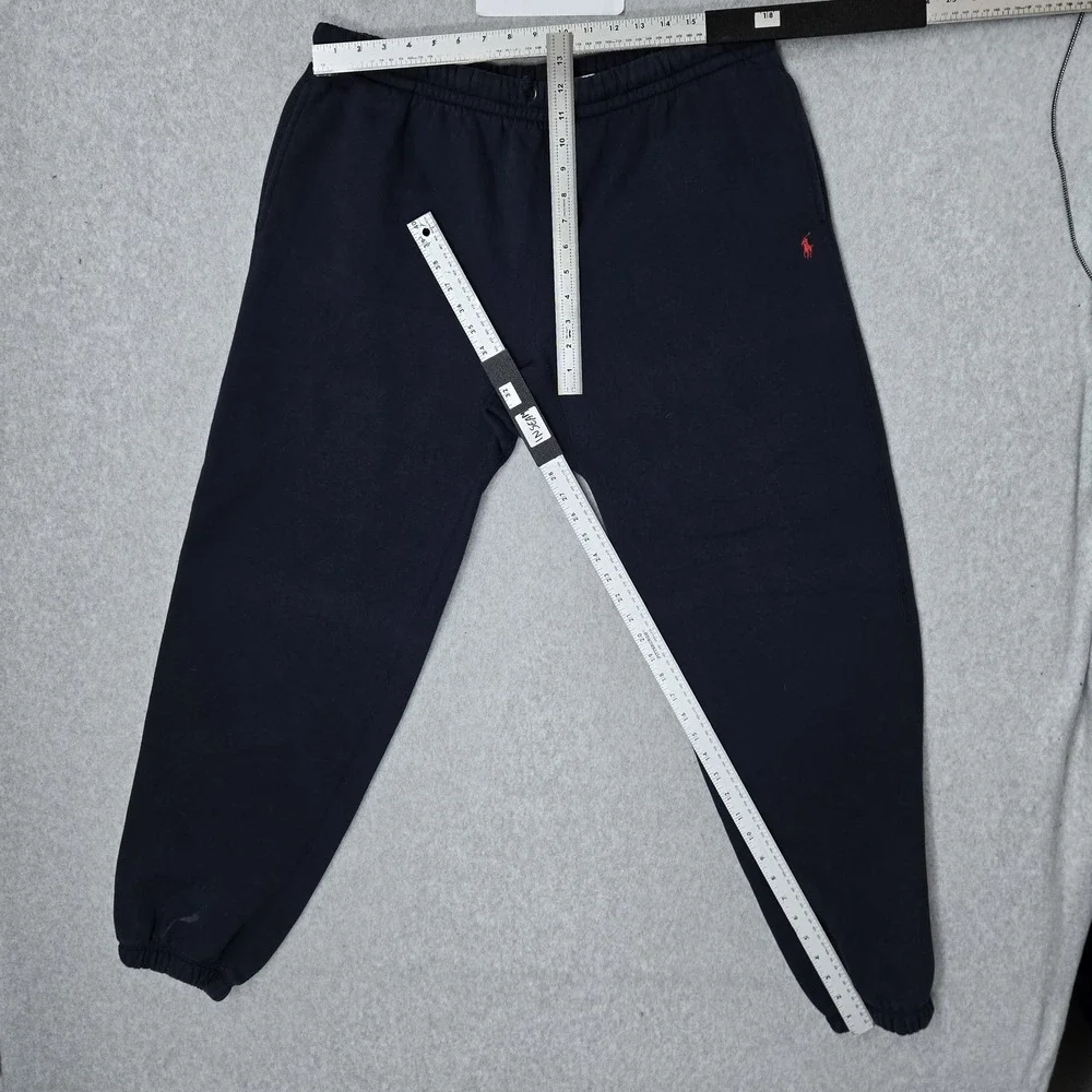 VINTAGE Polo Ralph Lauren Men Pants L Navy Embroidered Jogger READ